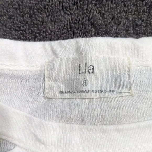 Anthropologie T.LA Sz S Classic‎ White Asymmetrical Neck TShirt - Picture 5 of 5